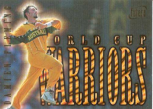 DAMIEN FLEMING - FUTERA 1996 CRICKET WORLD CUP - SUPER RARE `WARRIOR` WC6 CARD 0386 of 2000