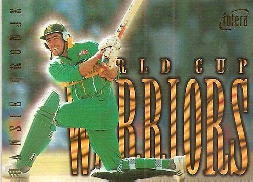 HANSIE CRONJE - FUTERA 1996 CRICKET WORLD CUP - SUPER RARE `WARRIOR` WC8 CARD 0055 of 2000