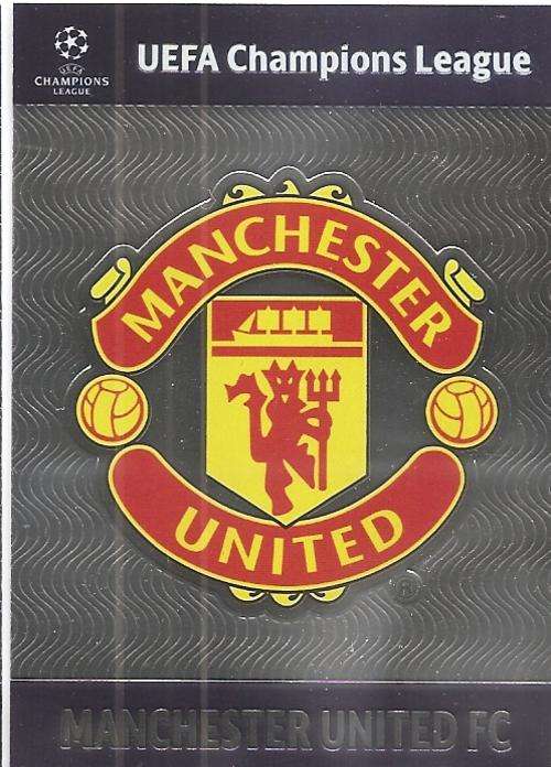 CHAMPIONS LEAGUE `UPDATES` 2013 - MANCHESTER UNITED `RARE` `CLUB BADGE` FOIL TRADING CARD