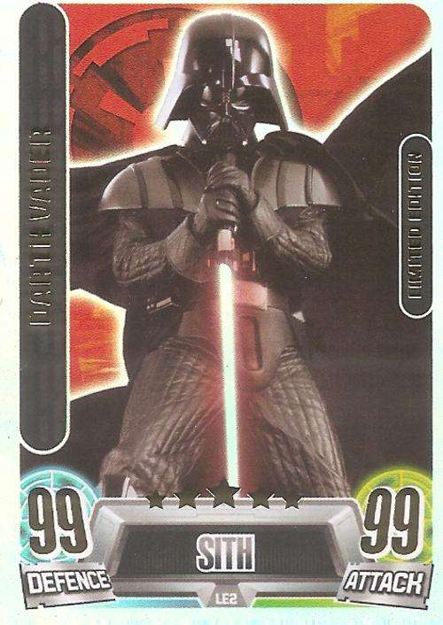 STAR WARS 2013 - FORCE ATTAX MOVIE SERIES 2 - DARTH VADER `LIMITED EDITION` CARD L2