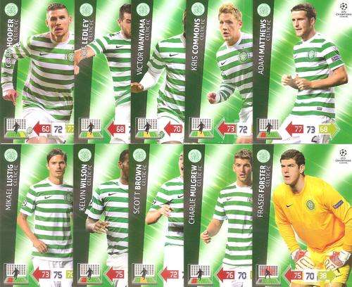 CHAMPIONS LEAGUE "UPDATES" 2013 - "CELTIC FC" SET of 10 BASE CARDS