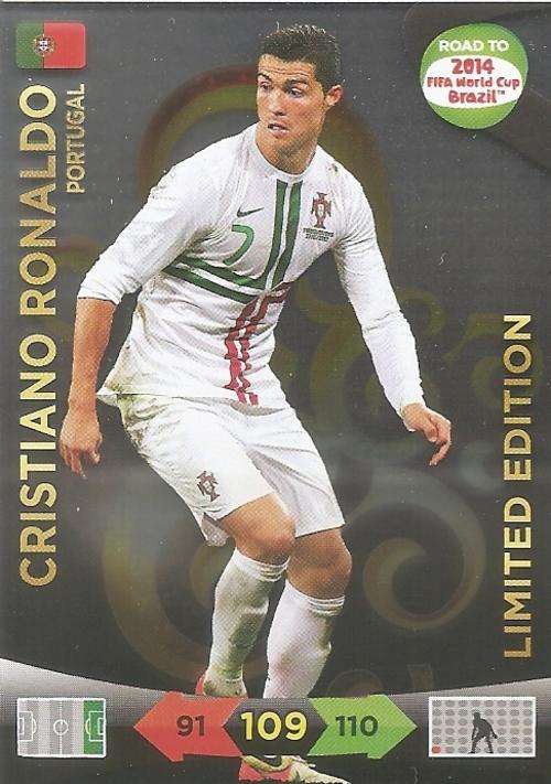 CRISTIANO RONALDO - PANINI `ROAD to the WORLD CUP 2014` - RARE LIMITED EDITION TRADING CARD