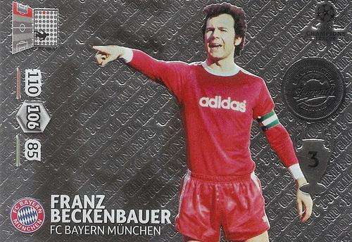 FRANZ BECKENBAUER - PANINI CHAMPIONS LEAGUE 2012/2013 - RARE FOIL `LEGEND` TRADING CARD