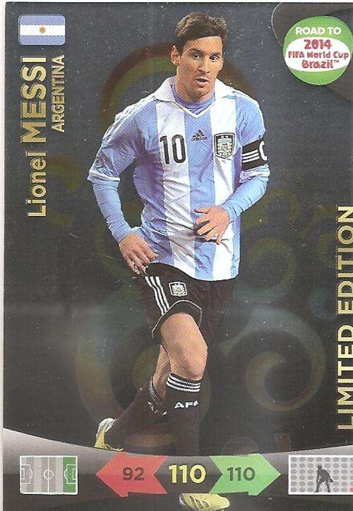 LIONEL MESSI - PANINI `ROAD to the WORLD CUP 2014` - LIMITED EDITION CARD