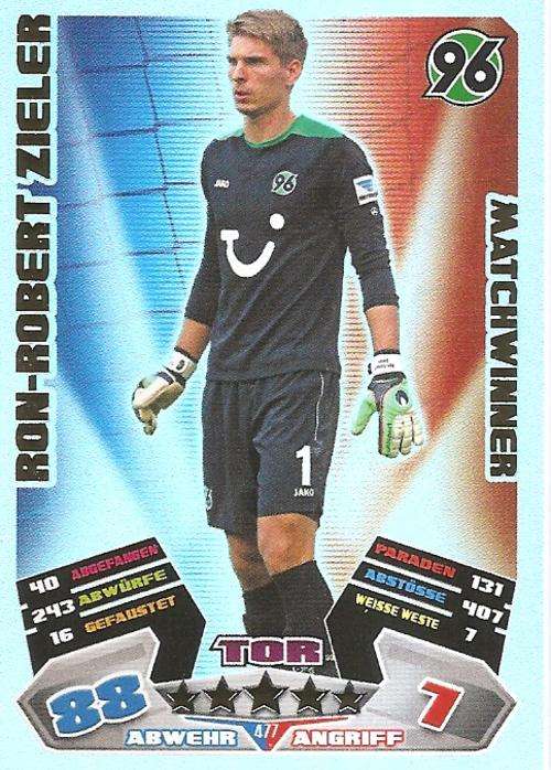MATCH ATTAX "EXTRA" 2013 "BUNDESLIGA" - RON ROBERT ZIELER "MATCHWINNER" CARD