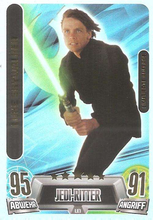 STAR WARS 2013 - FORCE ATTAX MOVIE SERIES 2 - LUKE SKYWALKER "ULTRA RARE LIMITED EDITION" CARD L1