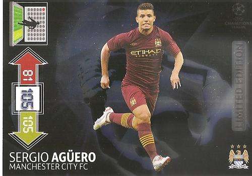 SERGIO AGUERO - PANINI CHAMPIONS LEAGUE ADRENALYN XL 2012/13 - `ULTRA RARE` `LIMITED EDITION` CARD