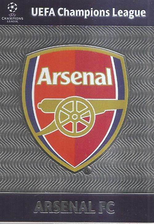 CHAMPIONS LEAGUE `UPDATES` 2013 - ARSENAL FC `RARE` `CLUB BADGE` FOIL TRADING CARD