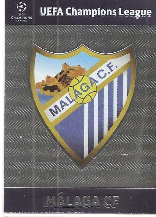 CHAMPIONS LEAGUE `UPDATES` 2013 - MALAGA CF `RARE` `CLUB BADGE` FOIL TRADING CARD