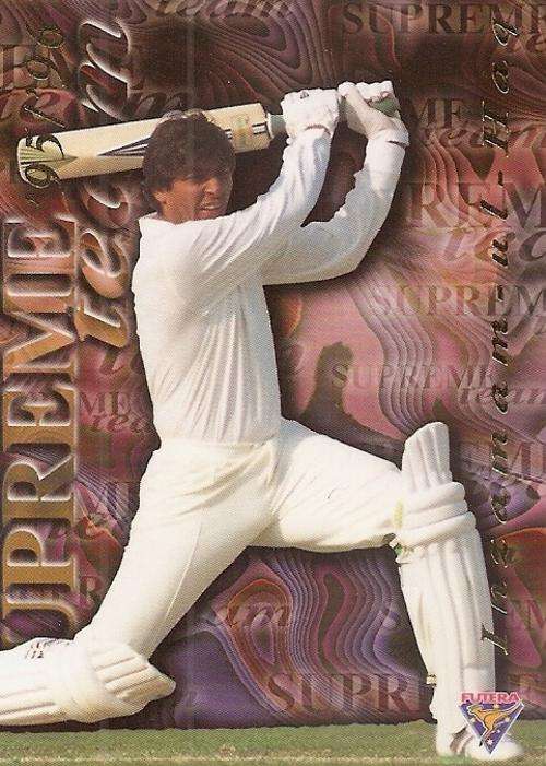 INZAMAN UL-HAQ - 96 FUTERA CRICKET - "SUPREME TEAM" INSERT CARD ST5 5283 of 7000