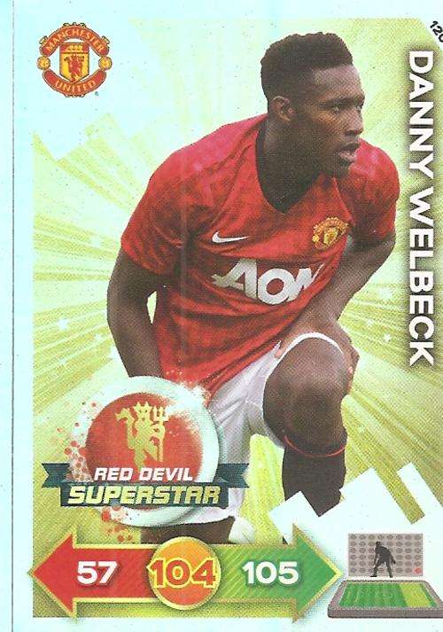 DANNY WELBECK - PANINI `MANCHESTER UNITED ADRENALYN XL 2013` - FOIL `SUPERSTAR` ULTIMATE CARD 120