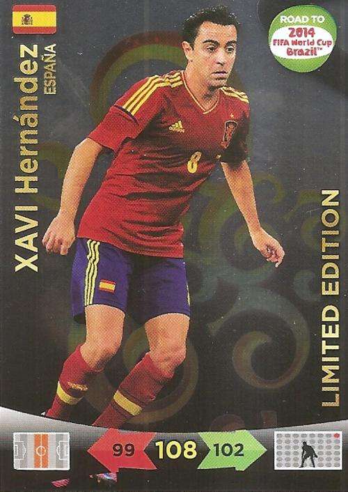 XAVI HERNANDEZ - PANINI "ROAD to the WORLD CUP 2014" - LIMITED EDITION CARD