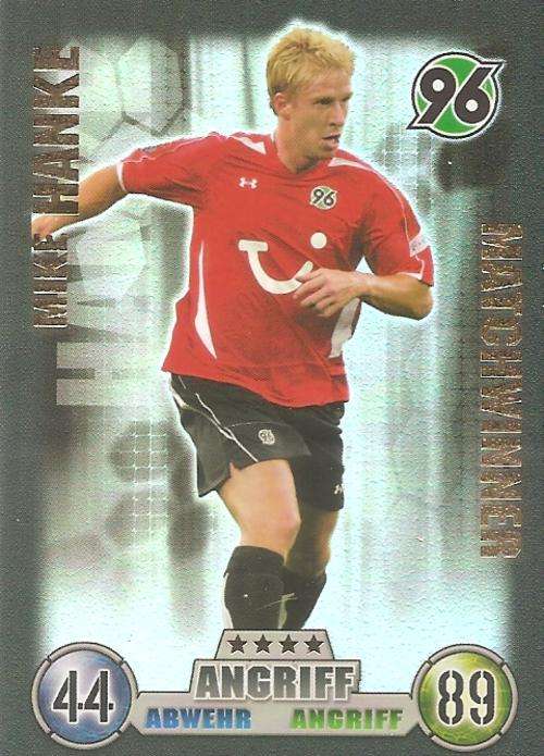 MATCH ATTAX  "BUNDESLIGA" 2008/09 - MIKE HANKE "MATCHWINNER" CARD