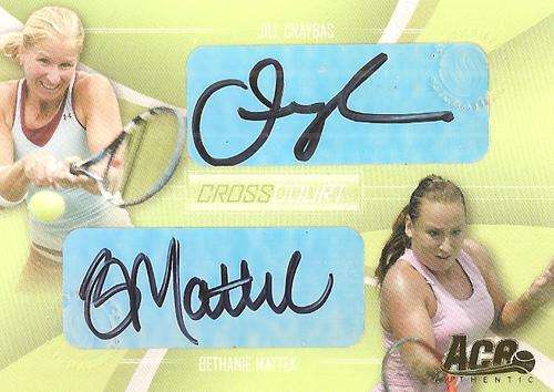 CRAYBAS/MATTEK - ACE AUTHENTIC 2007 - "CERTIFIED DUAL AUTOGRAPH" CROSS COURT CARD CC2 94 of 260