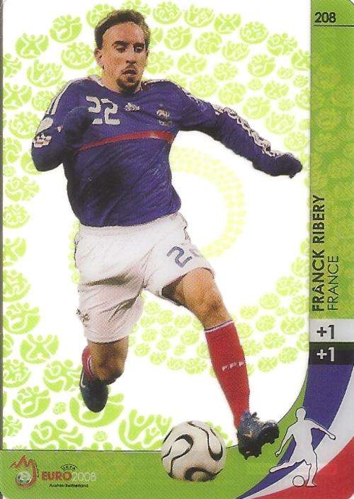 FRANCK RIBERY - PANINI EURO 2008 OFFICAL COLLECTION - RARE ACETATE `ULTRA` TRADING CARD 208