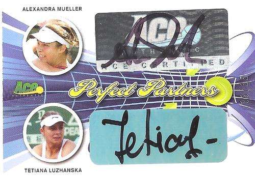 ALEX.  MUELLER/T. LUZHANSKA - LEAF ACE 2013 - "PERFECT PARTNERS CERTIFIED AUTO" CARD PP2 33 of 35