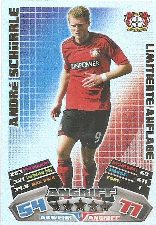 MATCH ATTAX 2012/13 "BUNDESLIGA" - ANDRE SCHURRLE "LIMITED EDITION" CARD L11