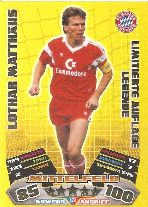 MATCH ATTAX 2012/13 "BUNDESLIGA" - LOTHAR MATTHAUS "RARE LEGEND LIMITED EDITION" CARD L23