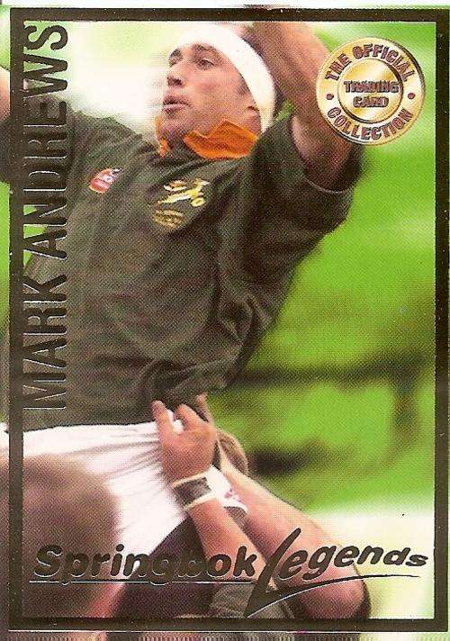 MARK ANDREWS - RUGBY 1997 COLLECTION by PANINI - GOLD FOIL `LEGEND` TRADING CARD 101