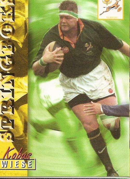 RUGBY 1997 COLLECTION by PANINI - KOBUS WIESE "SPRINGBOKS" BASE CARD 24