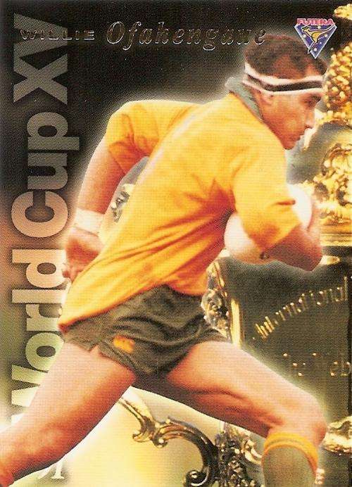 WILLIE OFAHENGAUE - `WALLABIES 95 FUTERA COLLECTION` - `RARE 91 WORLD CHAMPIONS` TRADING CARD WC7