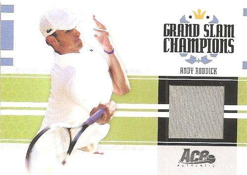 ANDY RODDICK - ACE AUTHENTIC 2005 -  RARE "GRAND SLAM CHAMPIONS""JERSEY MEMO" CARD GS2 161 of 500