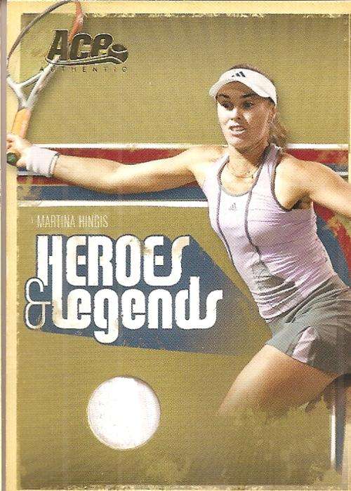 MARTINA HINGIS - ACE AUTHENTIC 06 `HEROESandLEGENDS` -  RARE `GOLD MEMORABILIA` CARD