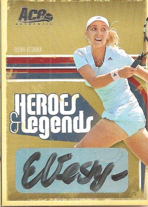 ELENA VESNINA - ACE AUTHENTIC 06 "HEROES&LEGENDS" - CERTIFIED "SILVER AUTOGRAPH" CARD 444 of 475