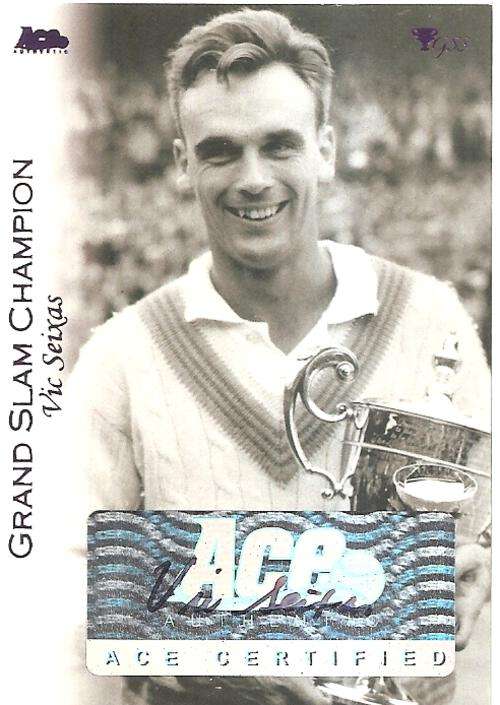 VIC SEIXAS - ACE AUTHENTIC 2012 "GRAND SLAM" - CERTIFIED "AUTOGRAPH" CARD