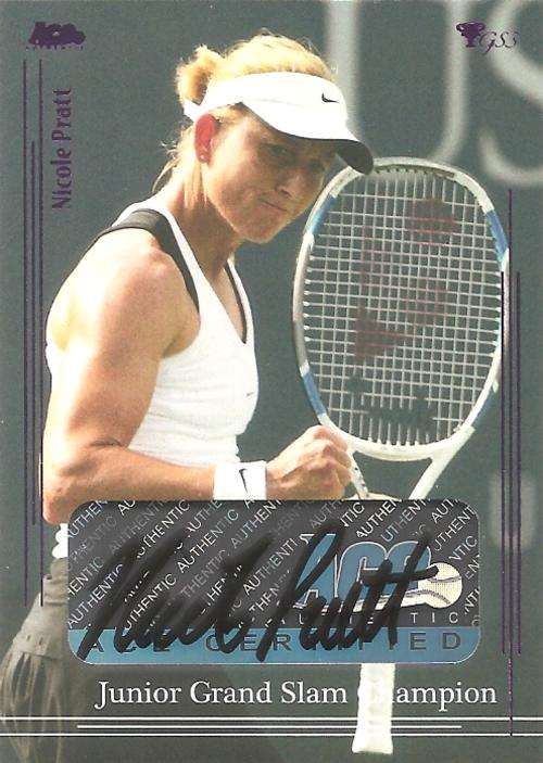 NICOLE PRATT - ACE AUTHENTIC 2012 "GRAND SLAM" - CERTIFIED "AUTOGRAPH" CARD