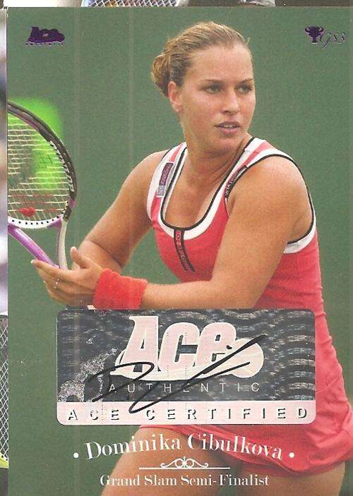 DOMINIKA CIBULKOVA - ACE AUTHENTIC 2012 "GRAND SLAM" - CERTIFIED "AUTOGRAPH" CARD