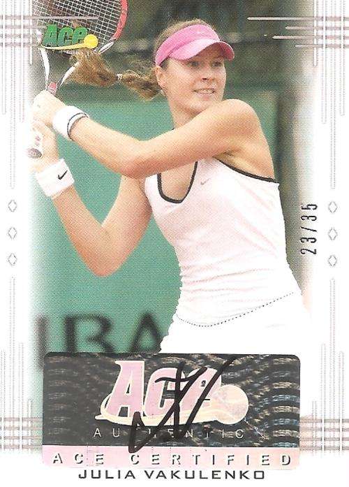 JULIE VAKULENKO - LEAF ACE AUTHENTIC 2013 - "CERTIFIED AUTOGRAPH" CARD BA-JV1 23 of 35