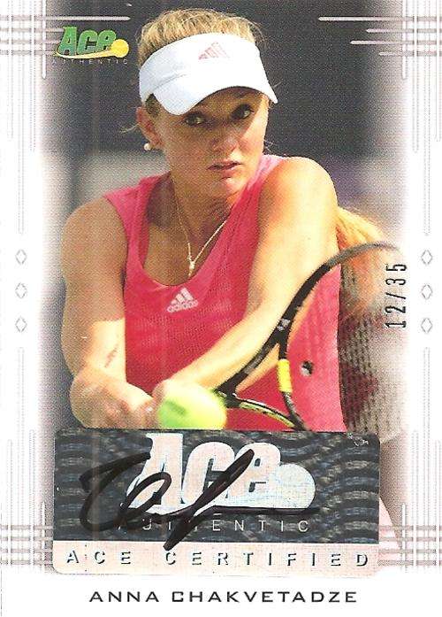 ANNA CHAKVETADZE - LEAF ACE AUTHENTIC 2013 - "CERTIFIED AUTOGRAPH" CARD BA-AC2 12 of 35