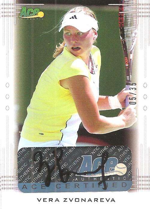 VERA ZVONAREVA - LEAF ACE AUTHENTIC 2013 - "CERTIFIED AUTOGRAPH" CARD BA-VZ1 5 of 35