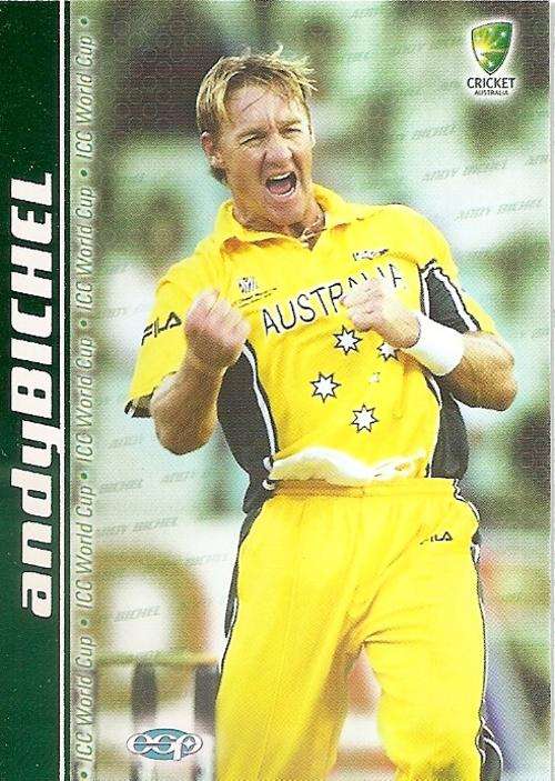 AUSTRALIA `CRICKET` 2003/04 COLLECTION - ANDY BICHEL `WORLD CUP SQUAD` CARD WC4