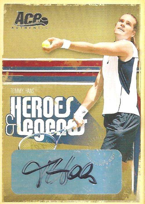 TOMMY HAAS - ACE AUTHENTIC 06 "HEROES&LEGENDS" - CERTIFIED "SILVER AUTOGRAPH" CARD 17 of 125