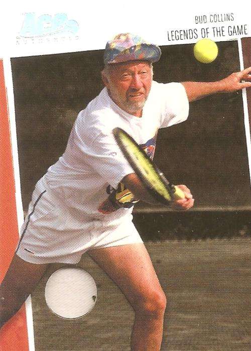 BUD COLLINS - ACE AUTHENTIC 06 "LEGENDS of the GAME" -  RARE "SILVER MEMORABILIA" CARD 377 of 500