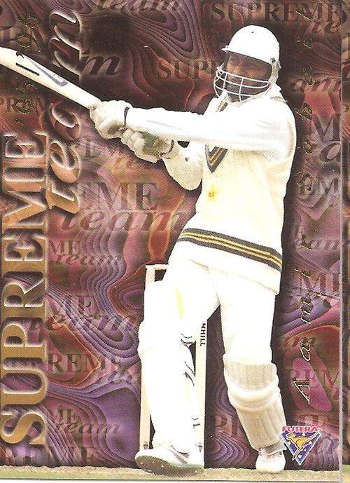 AAMIR SOHAIL - 96 FUTERA CRICKET - "SUPREME TEAM" INSERT CARD ST4 6384 of 7000