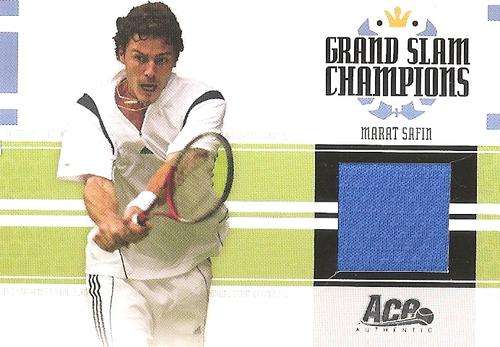 MARAT SAFIN - ACE AUTHENTIC 2005 -  RARE "GRAND SLAM CHAMPIONS""JERSEY MEMO" CARD GS4 103 of 500