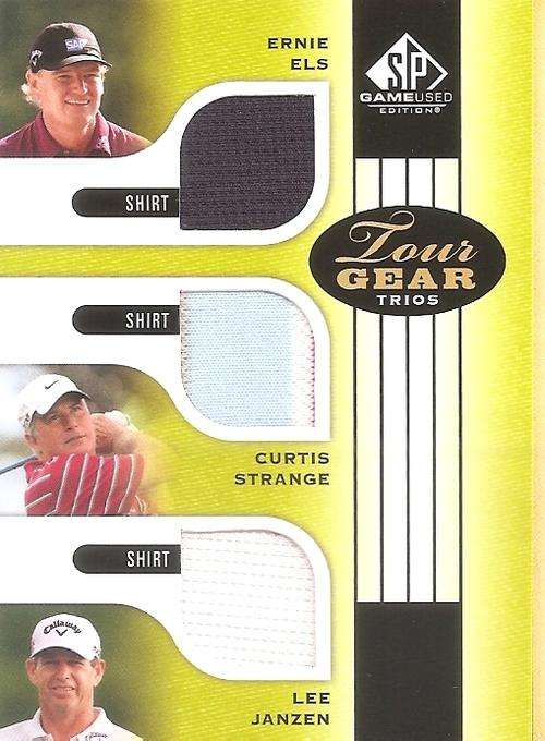 ERNIE ELS/CURTIS STRANGE/LEE JANSEN - `SIGNATURE GOLF 12` - CERTIFIED TRIPLE `EVENT GOLF MEMO` CARD