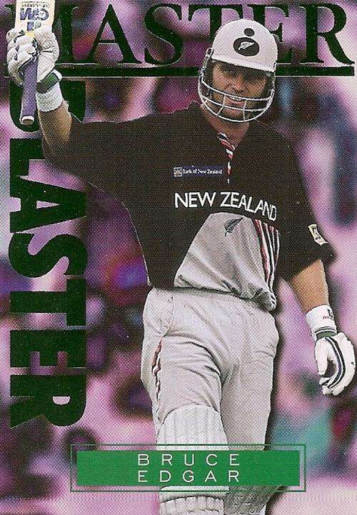 BRUCE EDGAR - 96 NZ "HIGH VELOCITY CRICKET - "GREEN FOIL" INSERT CARD 4 of 11