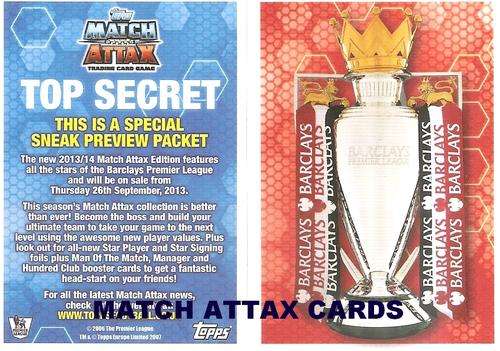 MATCH ATTAX 2013/14 - TROPHY `LIMITED EDITION` CARD