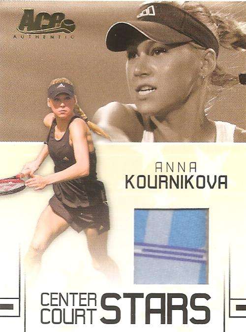 ANNA KOURNIKOVA - ACE TENNIS 2006 `CENTER COURT STARS` -  RARE `BLUE JERSEY MEMORABILIA` CARD CC4