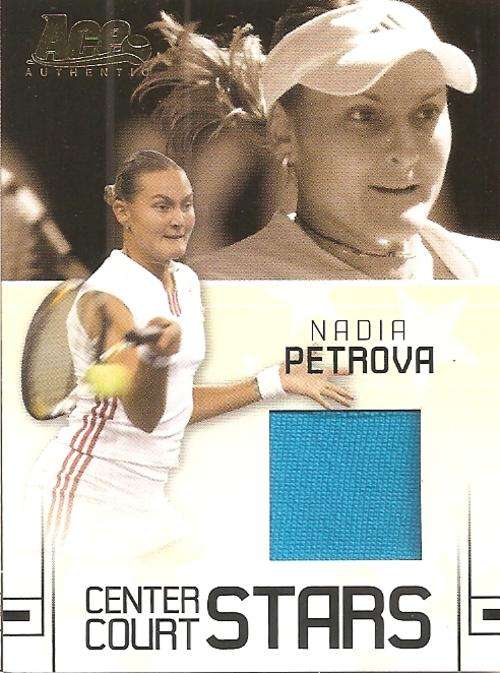 NADIA PETROVA - ACE 06 "CENTER COURT STARS" -  RARE "BLUE JERSEY MEMORABILIA" CARD CC16