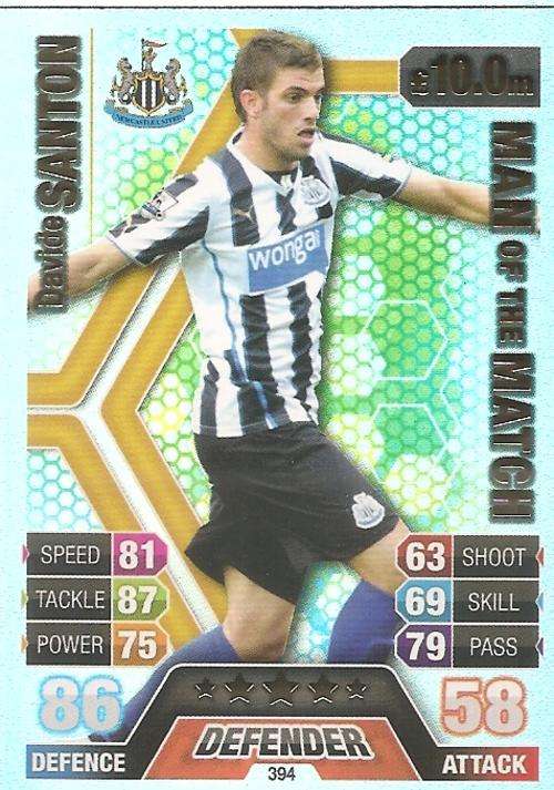 DAVIDE SANTON - TOPPS `MATCH ATTAX` 2013/14 UK ONLY - FOIL `MAN of the MATCH` TRADING CARD 394