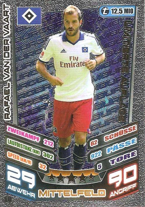 MATCH ATTAX "BUNDESLIGA" 2014 - RAFAEL VAN DER VAART "LIMITED EDITION" CARD L8
