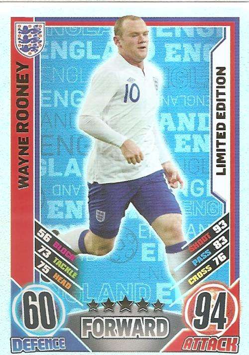 WAYNE ROONEY - MATCH ATTAX EURO 2012 - "RARE" "LIMITED EDITION" CARD