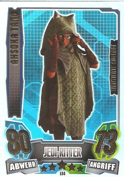 ASHOKA TANO - TOPPS `STAR WARS F/ATTAX SERIES IV 2013 - `LIMITED EDITION`CARD L4 - GERMAN