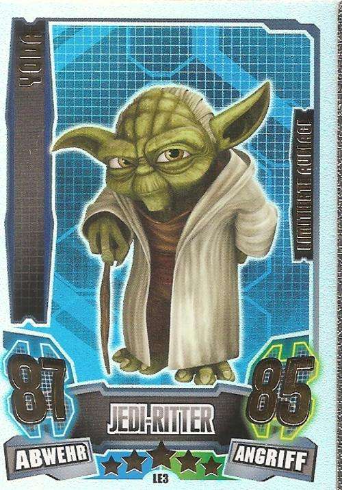 YODA - TOPPS `STAR WARS F/ATTAX SERIES IV` 2013  - `LIMITED EDITION`CARD L3 - GERMAN