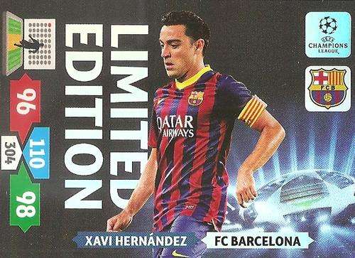XAVI HERNANDEZ - PANINI CHAMPIONS LEAGUE 2013/14 - `LIMITED EDITION` TRADING CARD